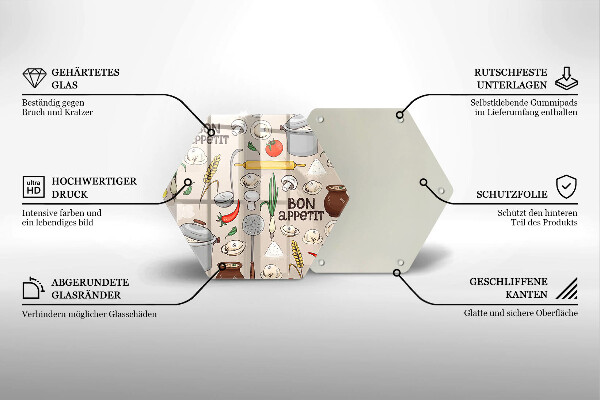 Skärbräda glas sexhörning Kök illustration