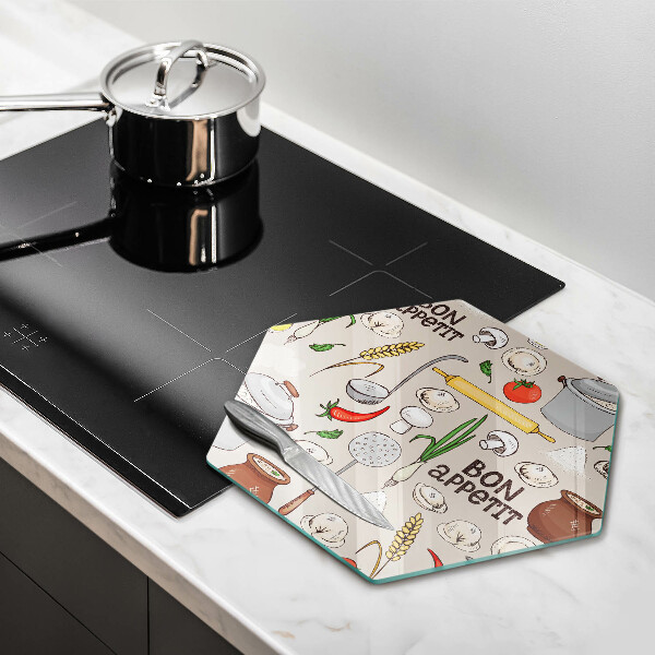 Skärbräda glas sexhörning Kök illustration