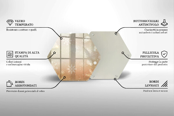 Skärbräda glas sexhörning Snöflingor