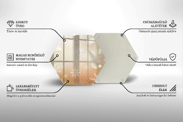 Skärbräda glas sexhörning Snöflingor