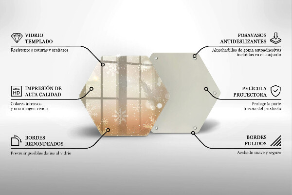 Skärbräda glas sexhörning Snöflingor