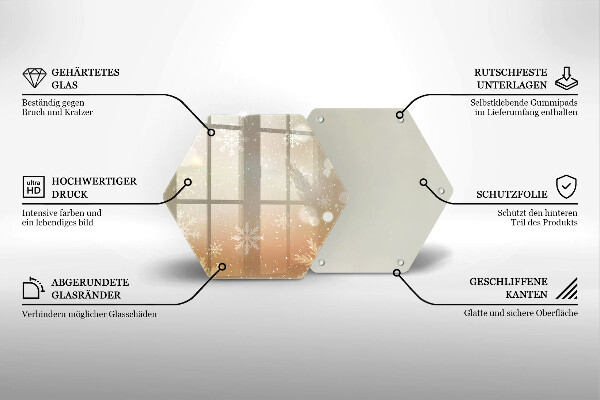 Skärbräda glas sexhörning Snöflingor
