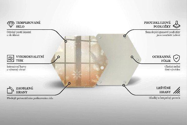 Skärbräda glas sexhörning Snöflingor