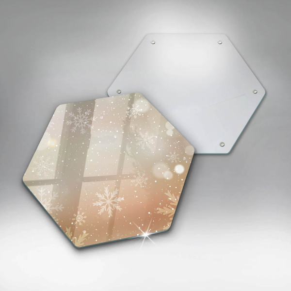 Skärbräda glas sexhörning Snöflingor