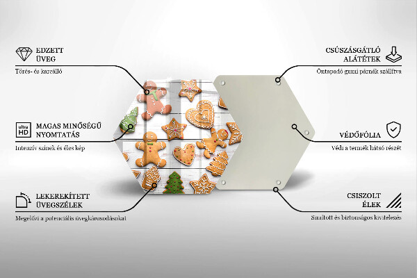 Skärbräda glas sexhörning Jul pepparkakor