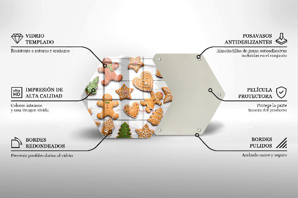 Skärbräda glas sexhörning Jul pepparkakor