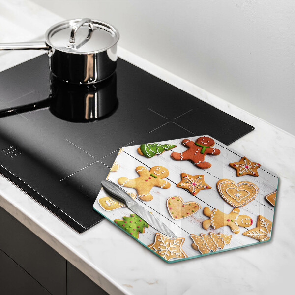 Skärbräda glas sexhörning Jul pepparkakor