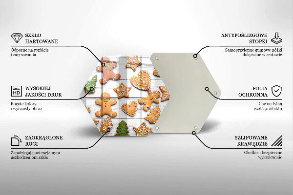 Skärbräda glas sexhörning Jul pepparkakor