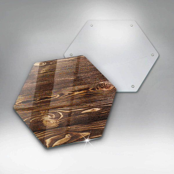 Skärbräda glas sexhörning Trästruktur