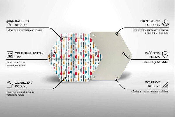 Skärbräda glas sexhörning Sked illustration