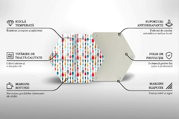 Skärbräda glas sexhörning Sked illustration