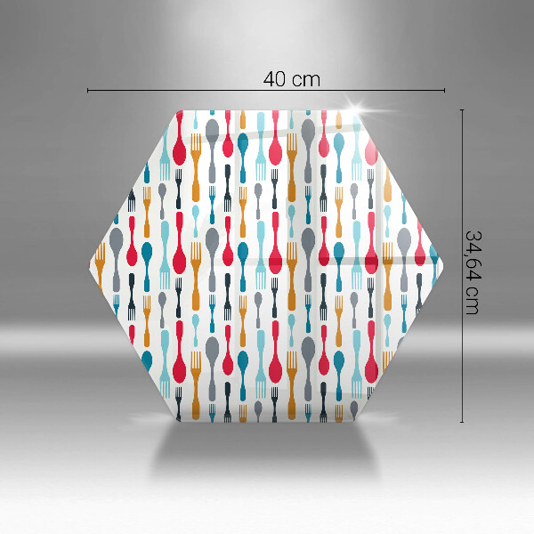 Skärbräda glas sexhörning Sked illustration