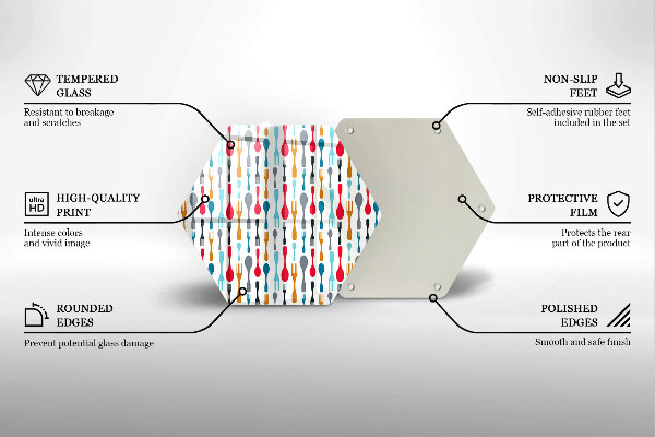 Skärbräda glas sexhörning Sked illustration