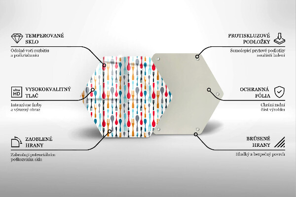 Skärbräda glas sexhörning Sked illustration