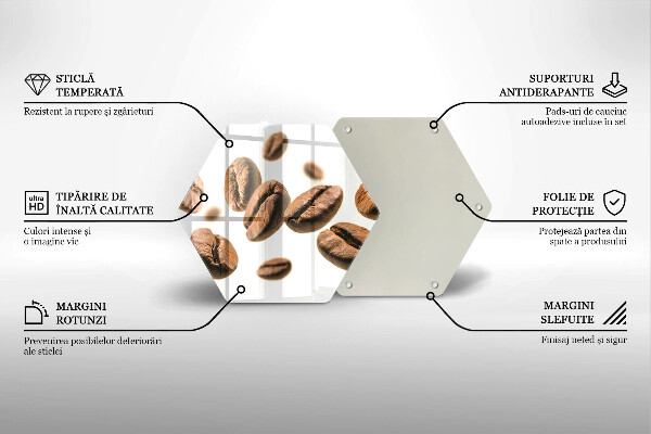 Skärbräda glas sexhörning Kaffebönor