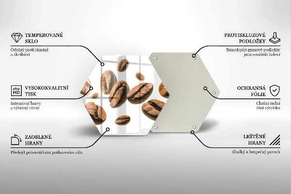 Skärbräda glas sexhörning Kaffebönor