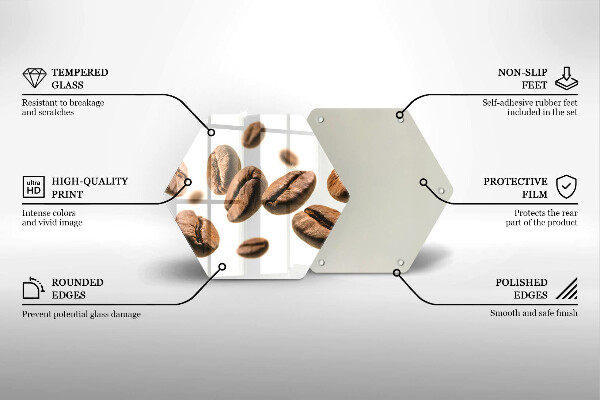 Skärbräda glas sexhörning Kaffebönor