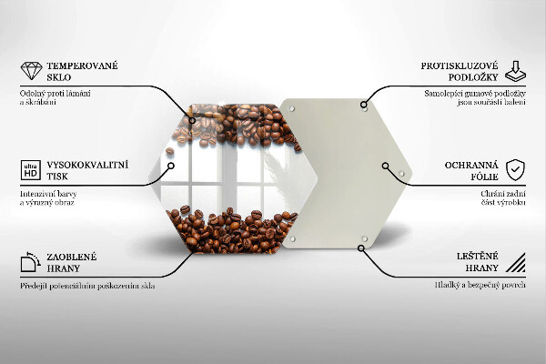 Skärbräda glas sexhörning Kaffebönor