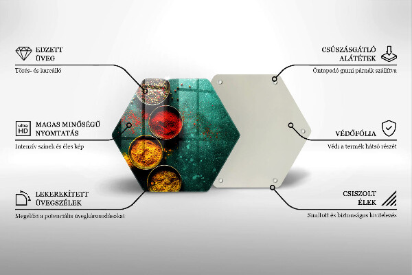 Skärbräda glas sexhörning Orientaliska kryddor