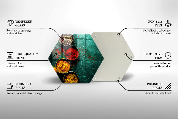 Skärbräda glas sexhörning Orientaliska kryddor