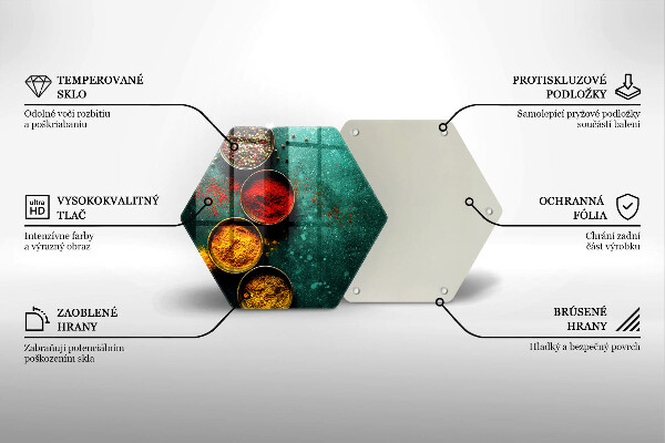 Skärbräda glas sexhörning Orientaliska kryddor