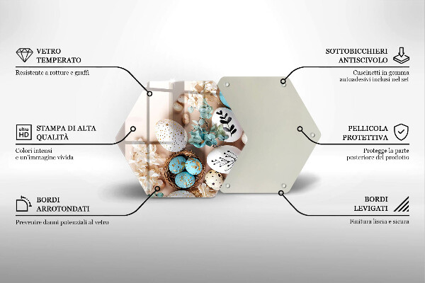Skärbräda glas sexhörning Påskdekorationer