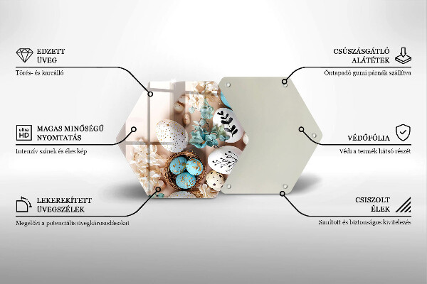 Skärbräda glas sexhörning Påskdekorationer