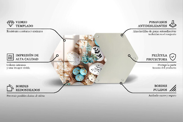 Skärbräda glas sexhörning Påskdekorationer