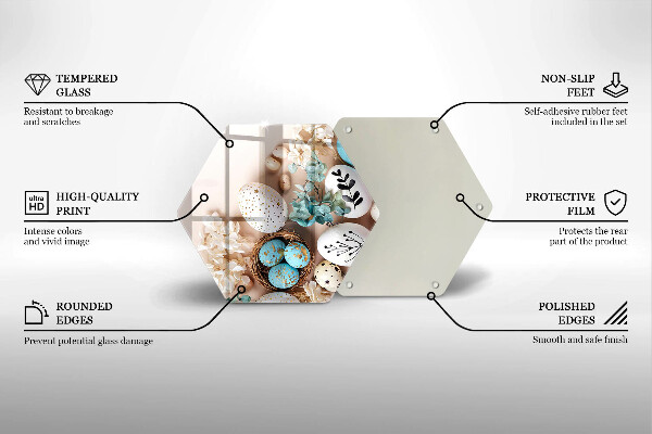 Skärbräda glas sexhörning Påskdekorationer