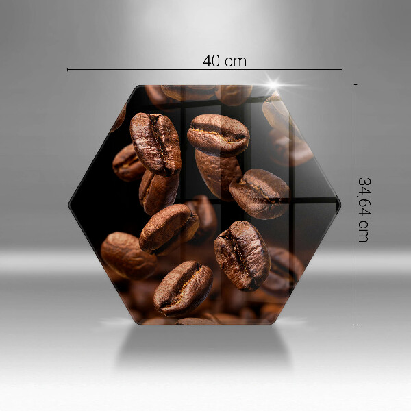 Skärbräda glas sexhörning Bruna kaffebönor