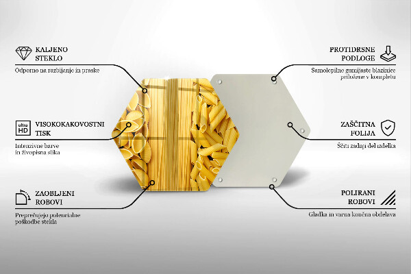 Skärbräda glas sexhörning Pasta