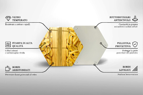 Skärbräda glas sexhörning Pasta