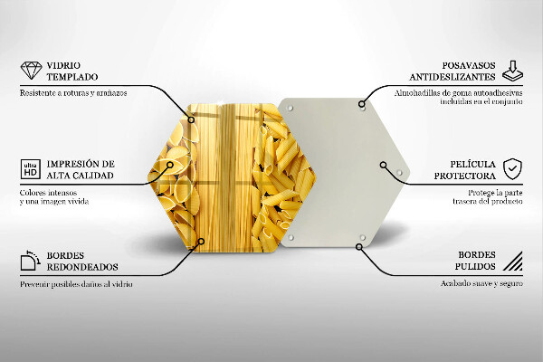 Skärbräda glas sexhörning Pasta
