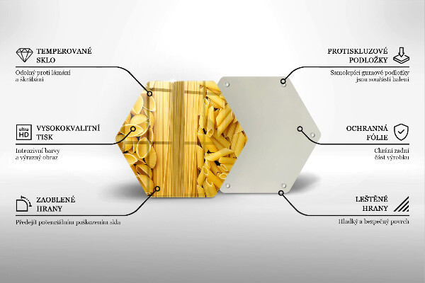 Skärbräda glas sexhörning Pasta