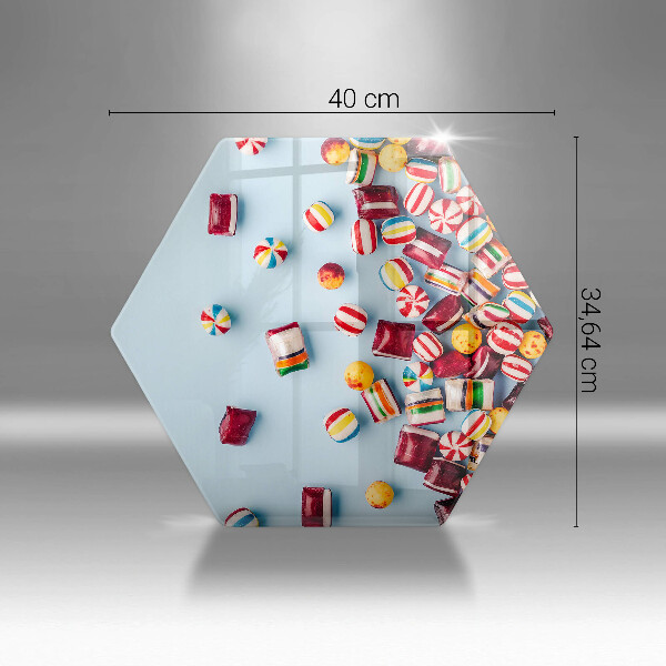 Skärbräda glas sexhörning Färgglada godis