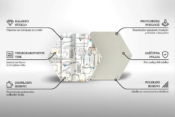 Skärbräda glas sexhörning Kökstillbehör