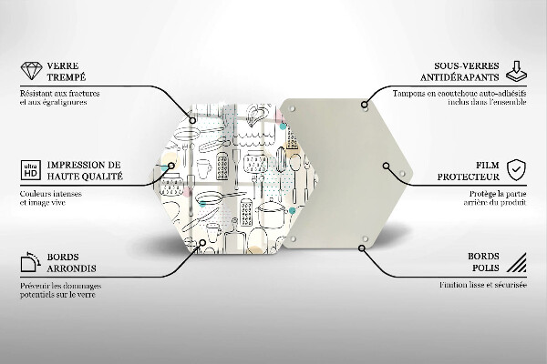 Skärbräda glas sexhörning Kökstillbehör
