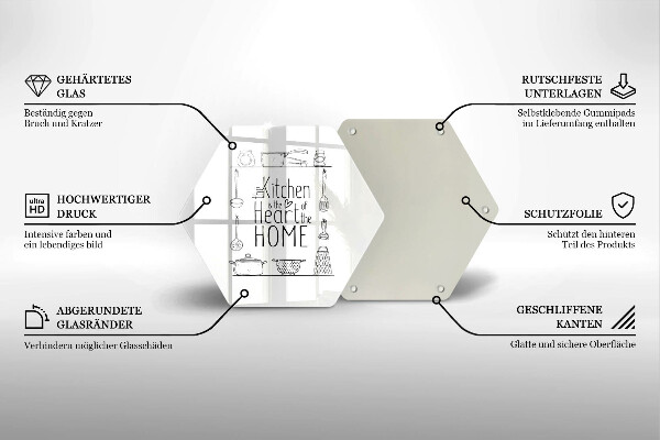 Skärbräda glas sexhörning Inskrift mening