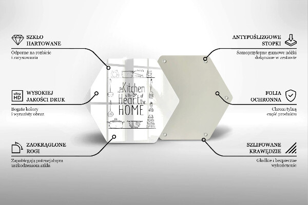 Skärbräda glas sexhörning Inskrift mening