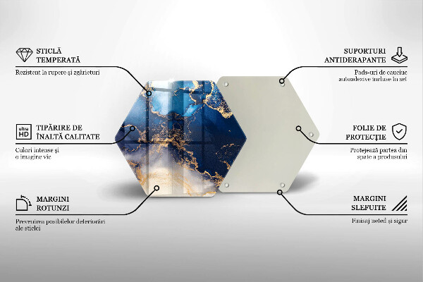 Skärbräda glas sexhörning Marmor abstraktion