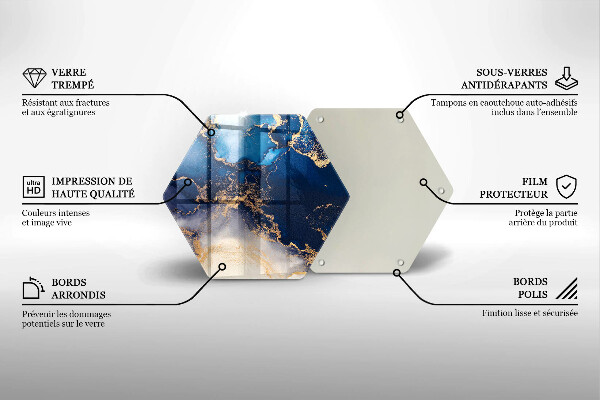 Skärbräda glas sexhörning Marmor abstraktion