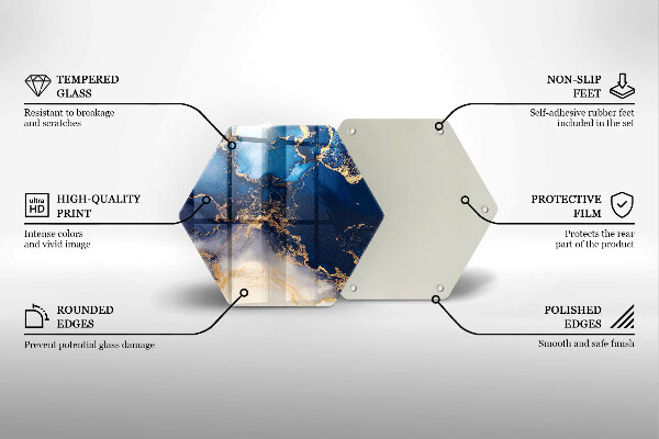 Skärbräda glas sexhörning Marmor abstraktion