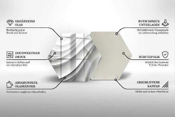 Skärbräda glas sexhörning Geometriska linjer
