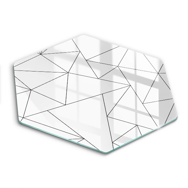 Skärbräda glas sexhörning Vita trianglar