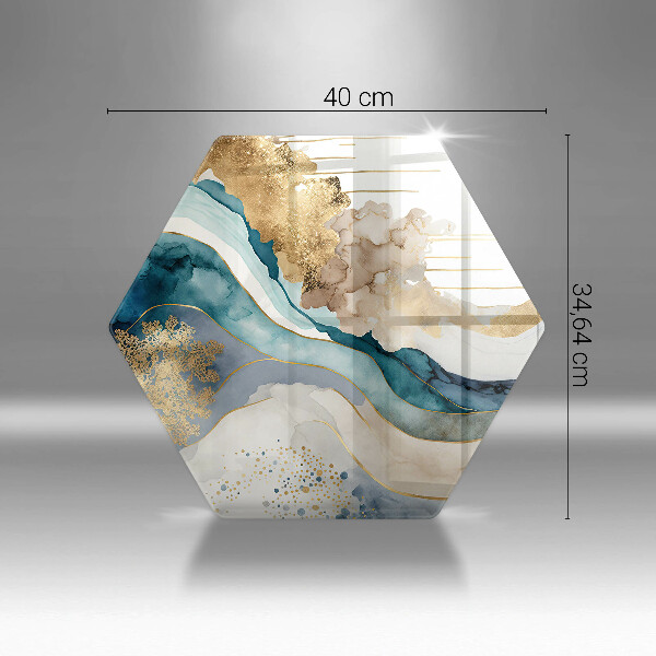 Skärbräda glas sexhörning Färgglad marmor