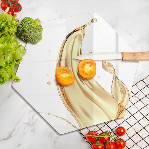 Skärbräda glas sexhörning Olivolja