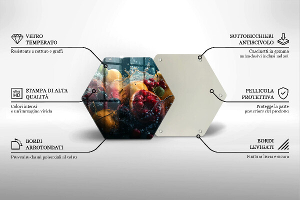 Skärbräda glas sexhörning Frukt i vatten