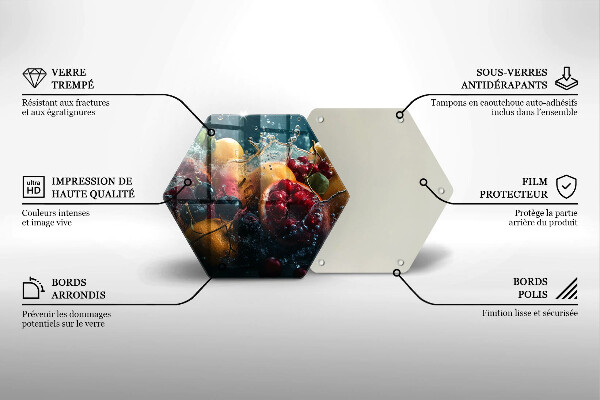 Skärbräda glas sexhörning Frukt i vatten
