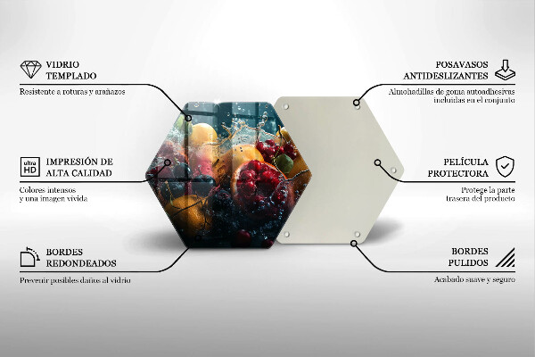 Skärbräda glas sexhörning Frukt i vatten