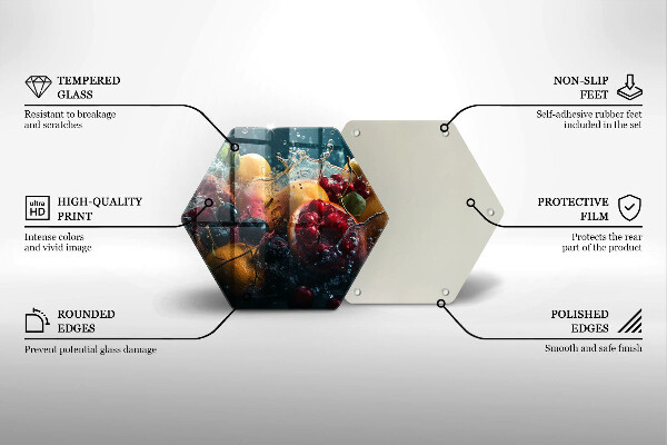 Skärbräda glas sexhörning Frukt i vatten